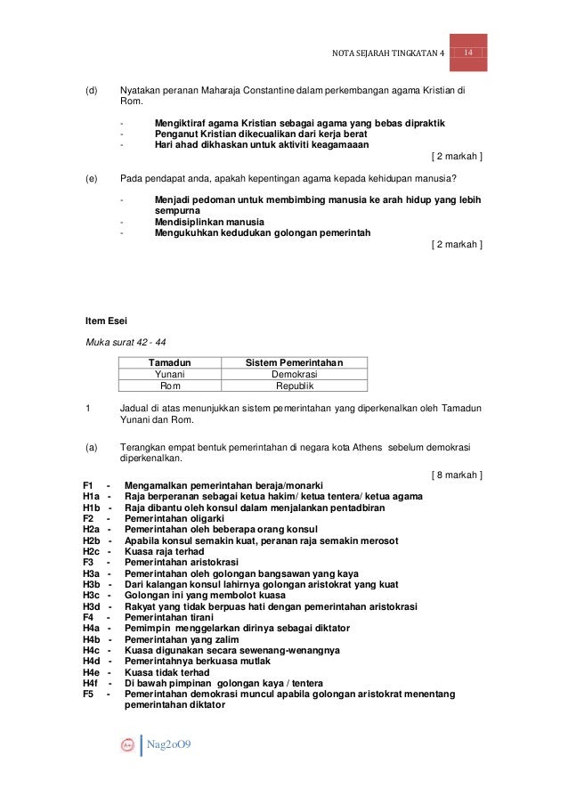 Nota Lengkap Sejarah Tingkatan 4