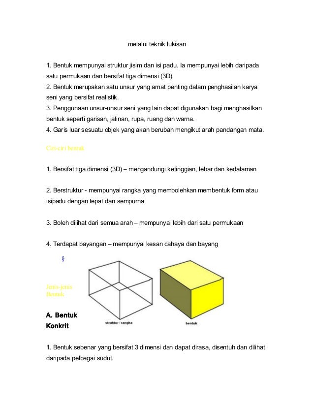 Pendidikan Seni Visual Tingkatan 1 Garisan  Tajuk ini biasanya diajar