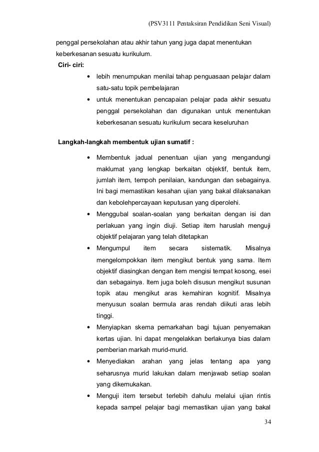 Pengujian, pengukuran, penilaian dalam Pentaksiran PSV