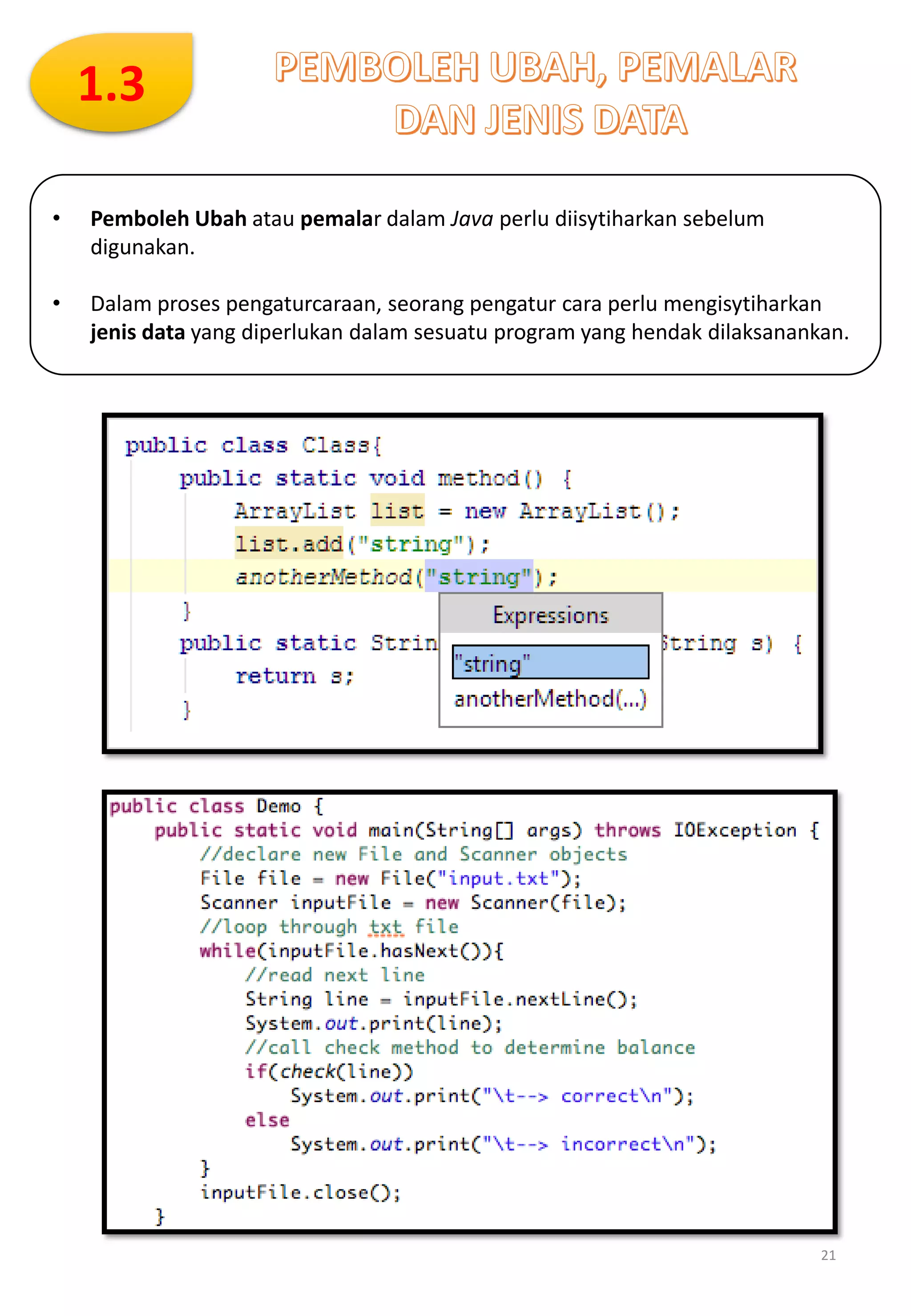 Java Tingkatan 4 Nota Subjek Sains Komputer Tingkatan 4 lengkap - SUBJEK MPEI | PDF