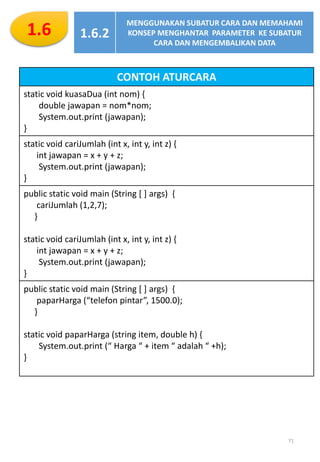 Subatur Cara Java Nota Subjek Sains Komputer Tingkatan 4 lengkap - SUBJEK MPEI | PDF