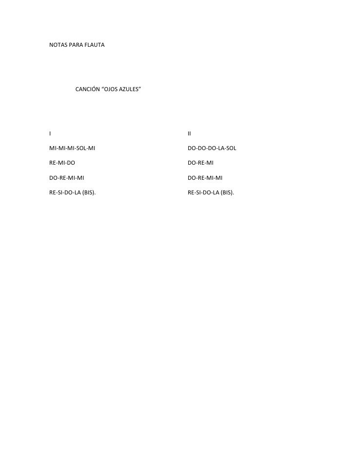 Notas Para Flauta Cancion Ojos Azules notas para flauta cancion ojos azules