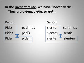 Notas preterite stem changing verbs | PPTX