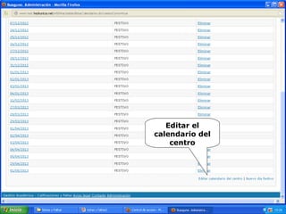 Editar el
calendario del
centro
 