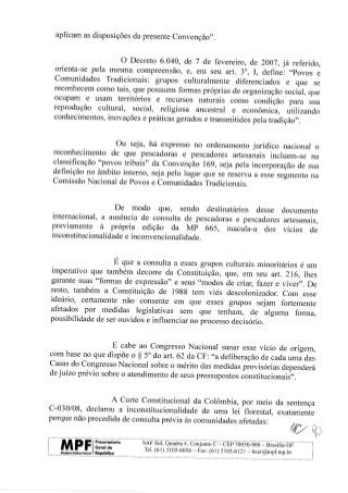 Nota do MPF cotnrária À MP 665 2014