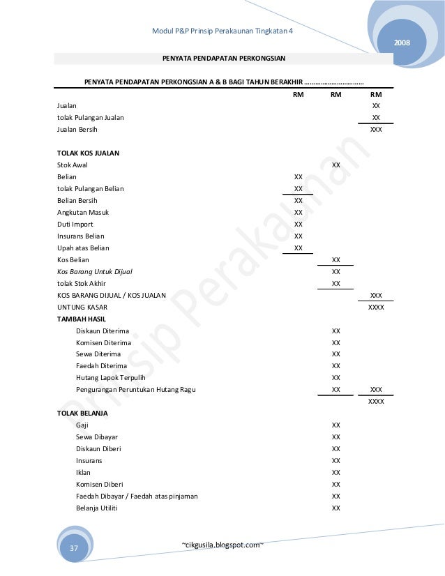 Nota tingkatan 4 prinsip akaun