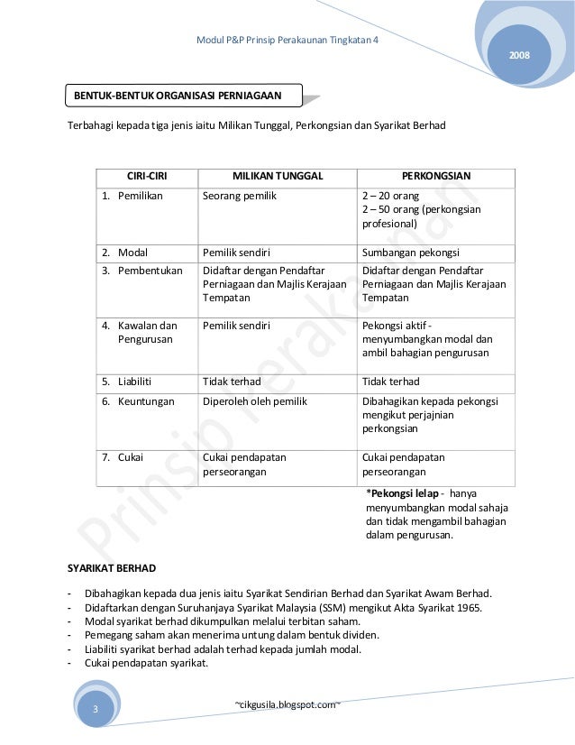 Nota Tingkatan 4 Prinsip Akaun