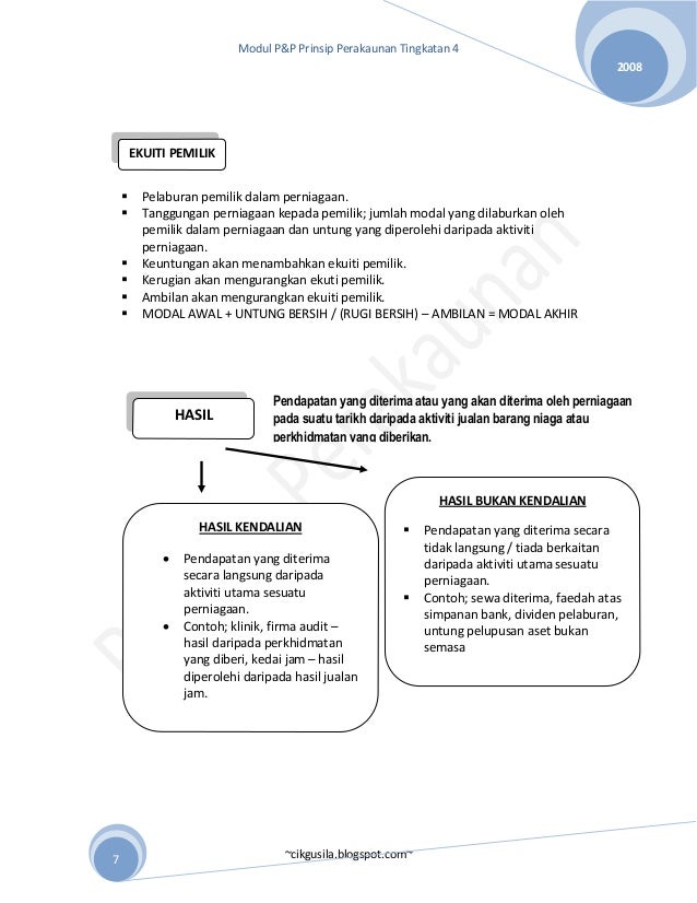 Nota tingkatan 4 prinsip akaun