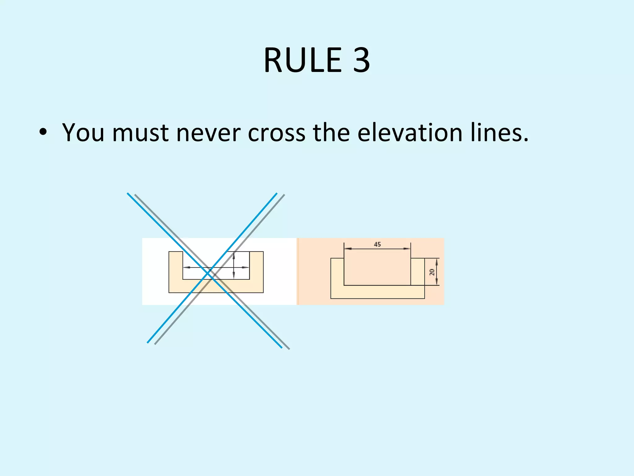 RULE 3 You must never cross the elevation lines.