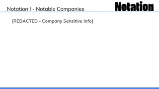 Notation I - Notable Companies
[REDACTED - Company Sensitive Info]
 