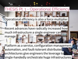 THESIS Pt. 1 - Operational Efficiency
Operational efficiency is also a force multiplier.
Recent advances have radically in...