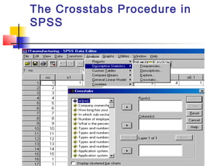 The Crosstabs Procedure in
SPSS
 