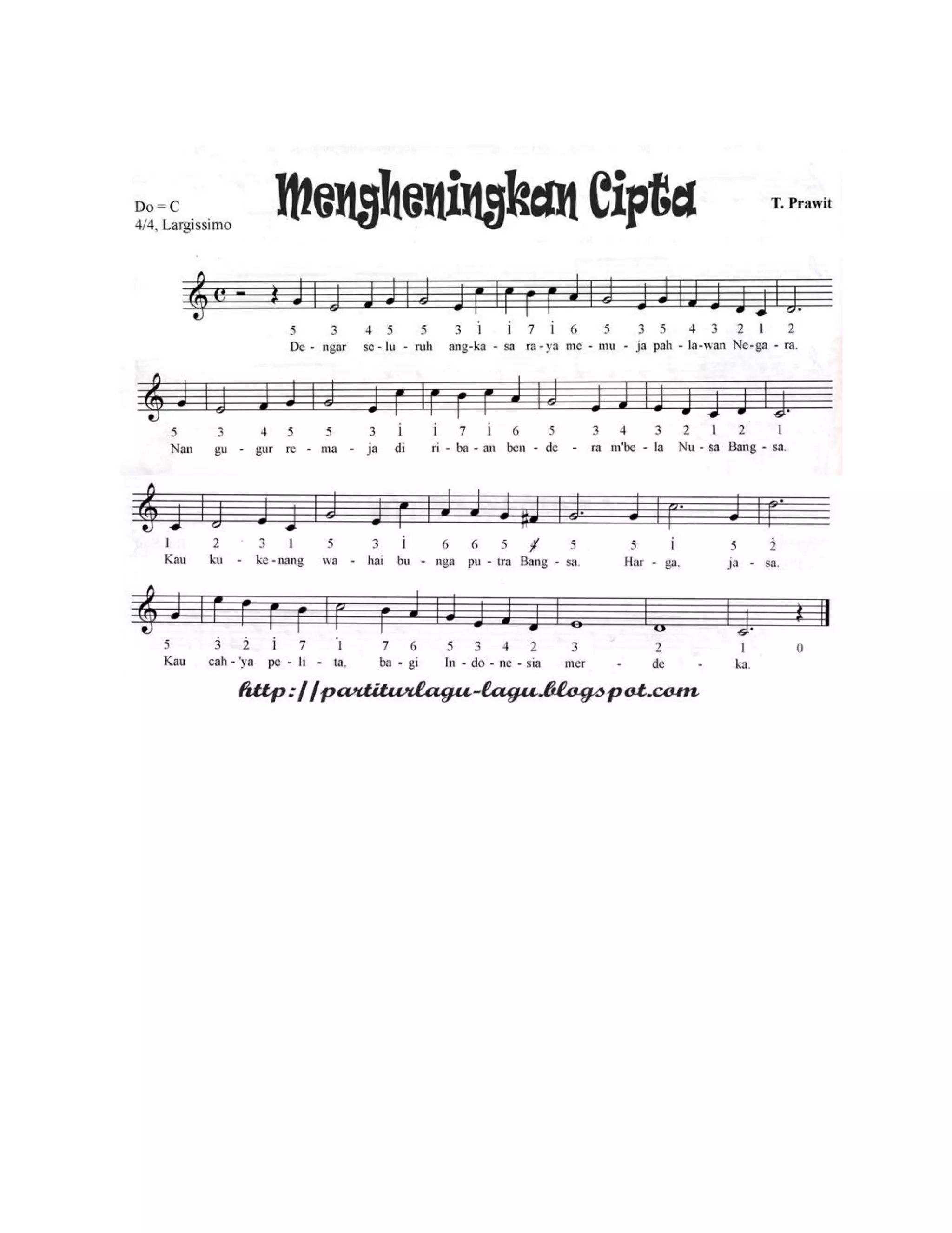 Not balok mengheningkan cipta PDF