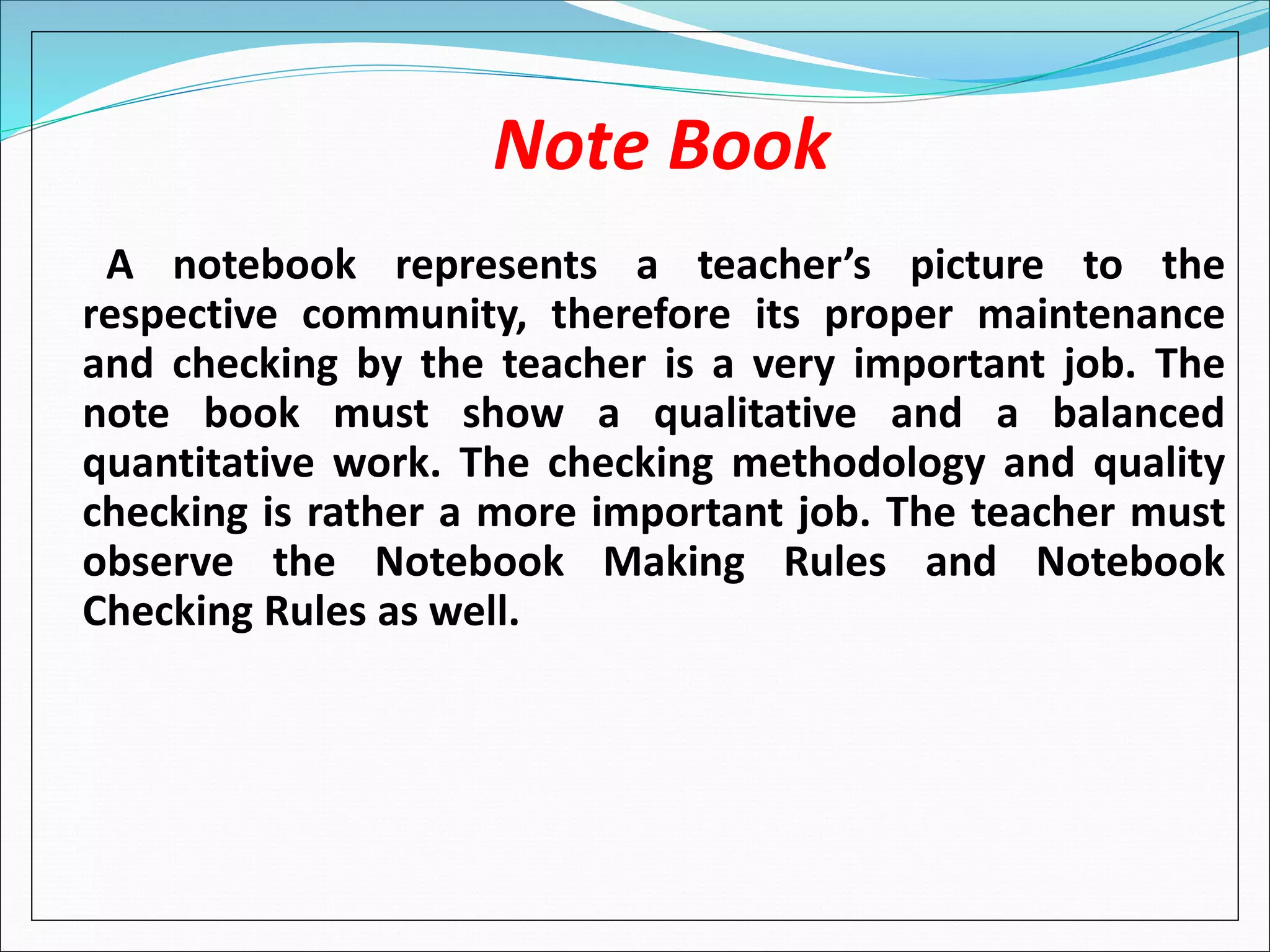Note Books Checking | PDF