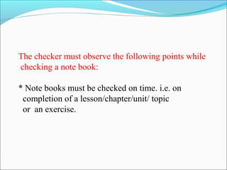 Note Books Checking procedure | PPT