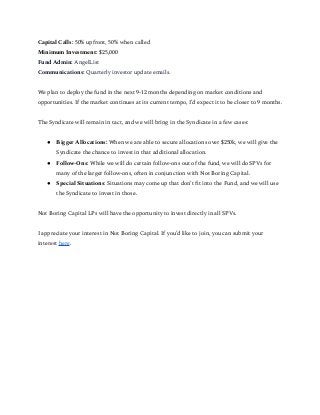 Capital Call Notice Example.pdf Not Boring Capital - Fund II Memo - VC Pitch Deck Examples | PDF