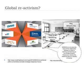 Global re-activism?




                                                                                MOOCS do not solve...