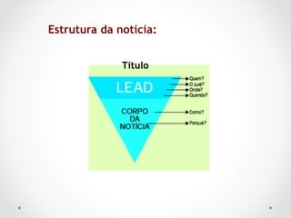 Estrutura da notícia:


              Título
 