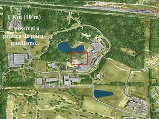 1 Km (103
m)
É possível a
prática de pára-
quedismo.
 