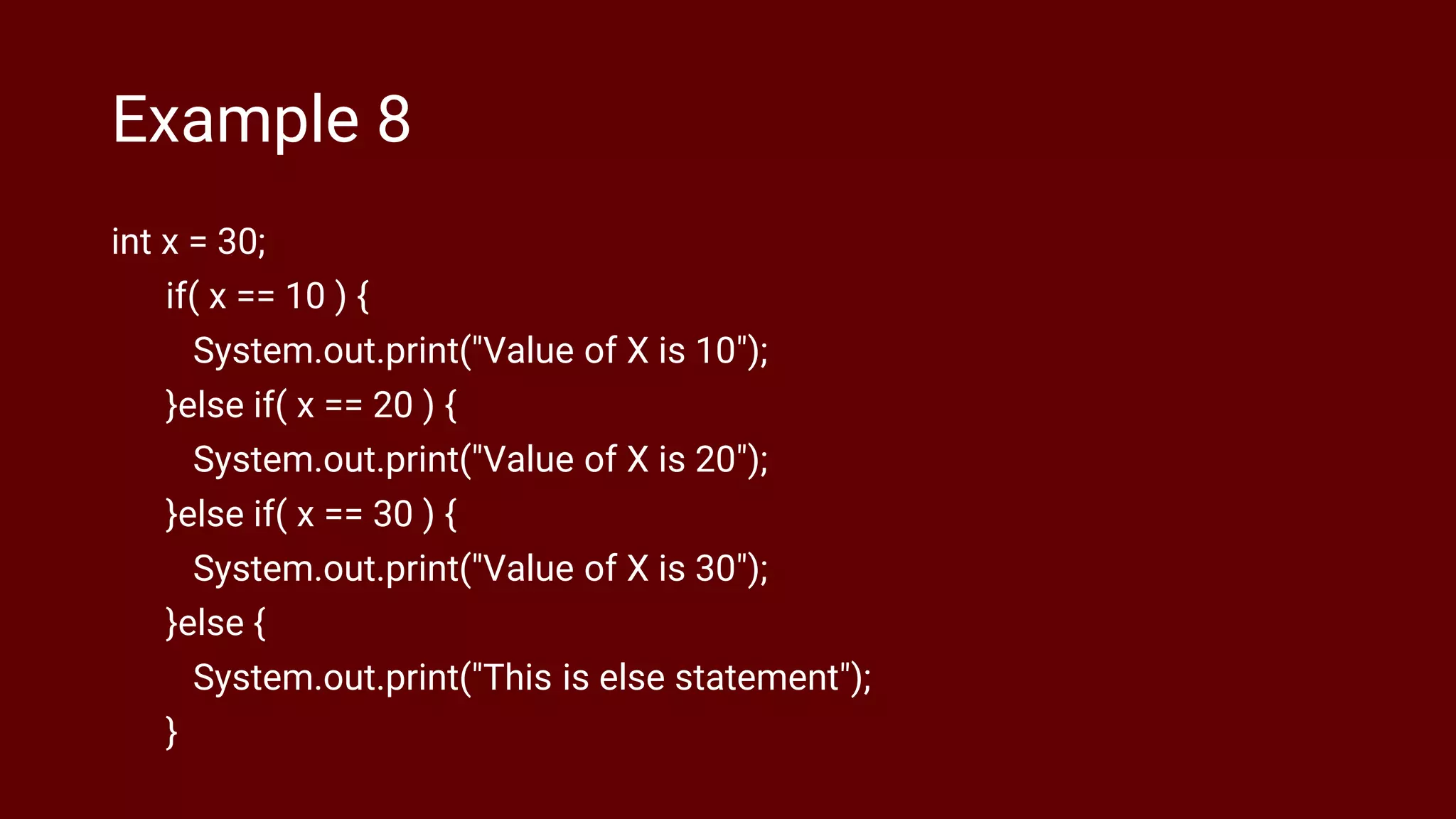 Java if else condition - powerpoint persentation | PPTX