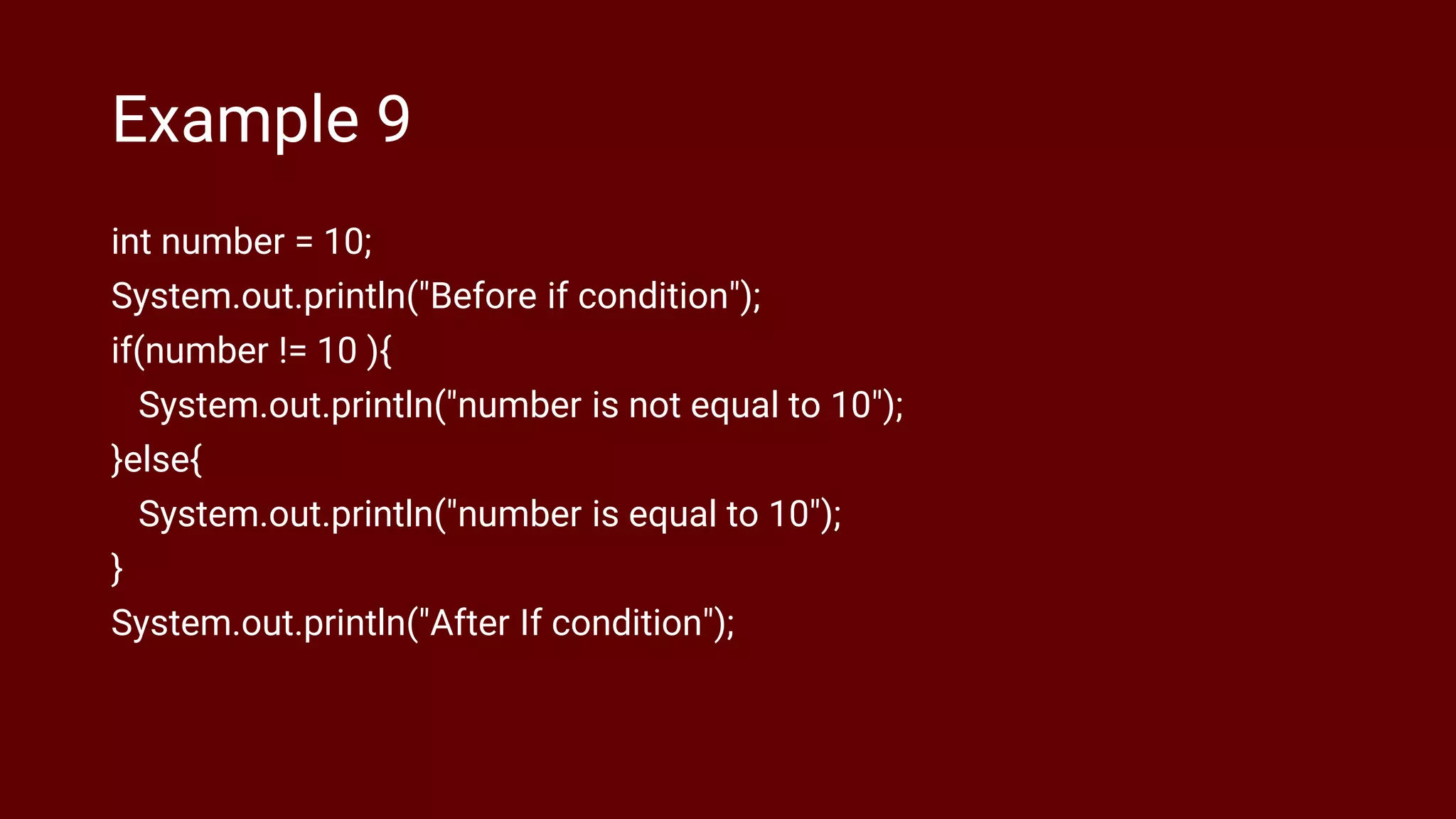 Java if else condition - powerpoint persentation | PPTX