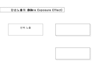 반복 노출 단순노출의 효과 (Mere Exposure Effect) 