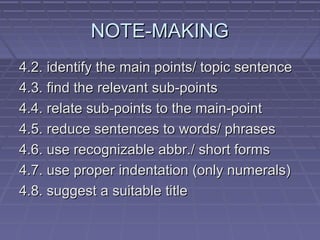 Note making | PPT