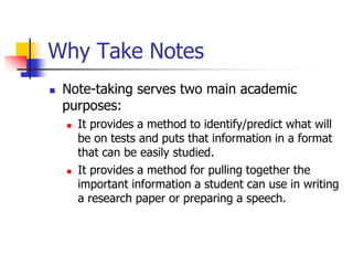Note taking | PPT