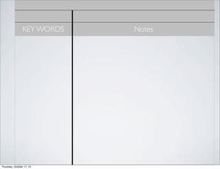 KEY WORDS

Thursday, October 17, 13

Notes

 