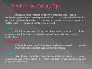 Note -Taking Skills | PPTX
