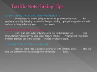 Take Note Confusing Note -Taking Skills | PPTX