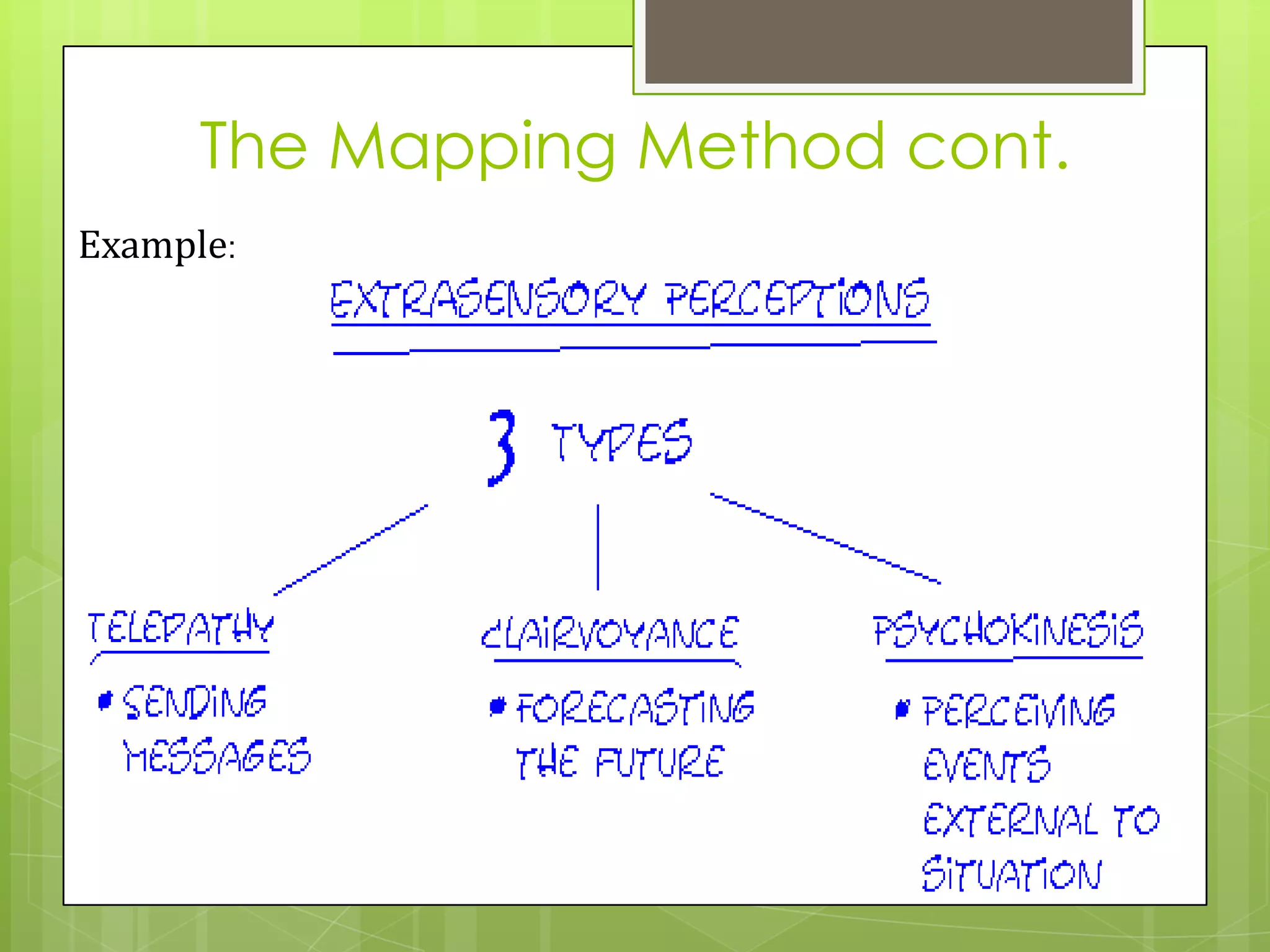 The Mapping Method cont.
Example:
 