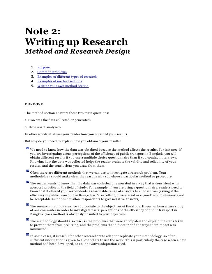 how to write notes in research