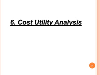 6. Cost Utility Analysis
31
 
