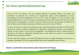 Note agroclimatique n1 - 2023