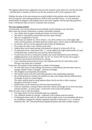 Note Assistants: Support for Solving Math Problems | PDF