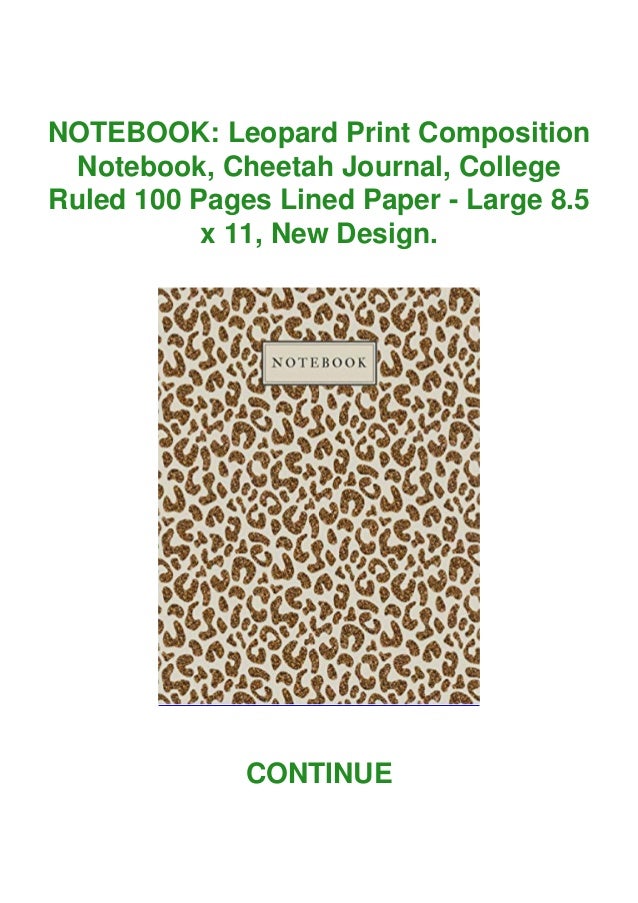 Pdf Notebook Leopard Print Composition Notebook Cheetah Journal