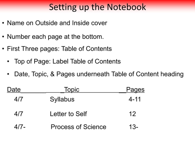 notebook setup instructions | PPTX