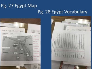 Pg. 27 Egypt Map
Pg. 28 Egypt Vocabulary