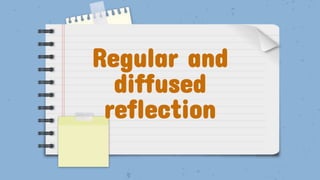 Regular and
diffused
reflection
 
