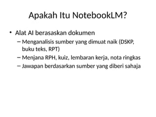 Nota Rph Menggunakan NotebookLM untuk Menghasilkan RPH Terbeza dan Bahan ...
