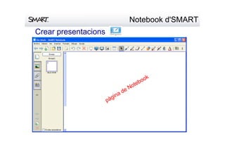 Notebook d'SMART
Crear presentacions
pàgina de Notebook
 