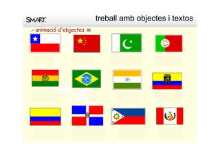 Índia
Filipines
Bolívia Brasil
Perú
Equador
Paquistan Portugal
Colòmbia República
Dominicana
Xile
.- animació d'objectes
treballambobjectesitextos
Xina
 