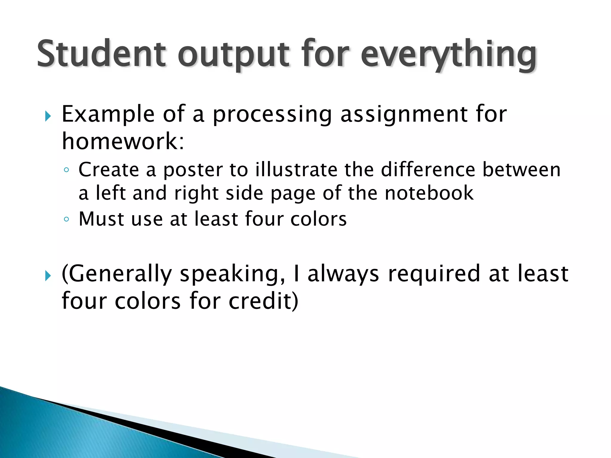 Right: Teacher input