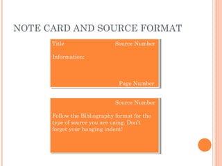Note card and source card 8th grade
