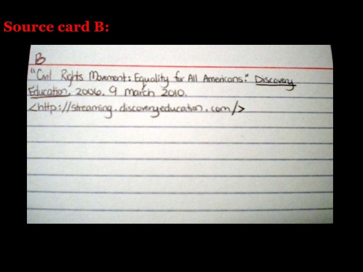 Note Cards And Source Cards Formal Observation 2