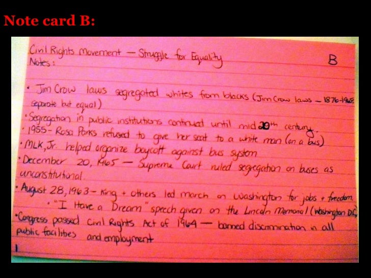 Note Cards And Source Cards Formal Observation 2