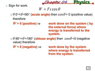 Work equation,applications,energy conservation | PPTX