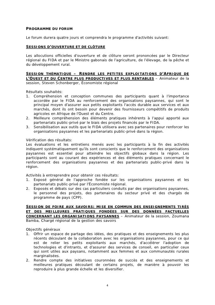 Note conceptuelle du 6è Forum Régional du FIDA