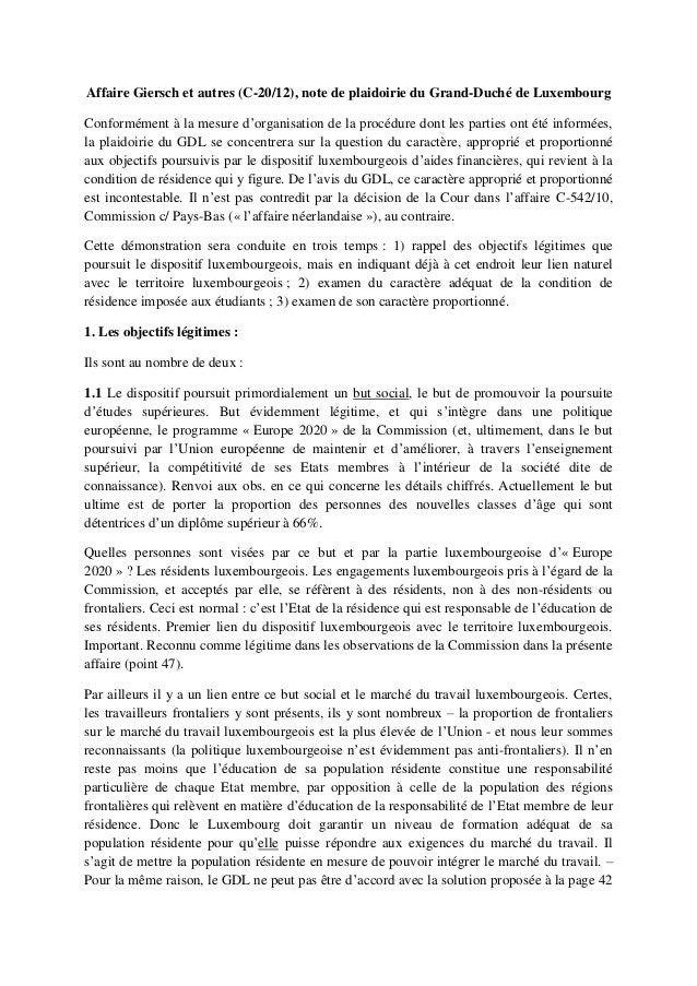 Note De Plaidoirie